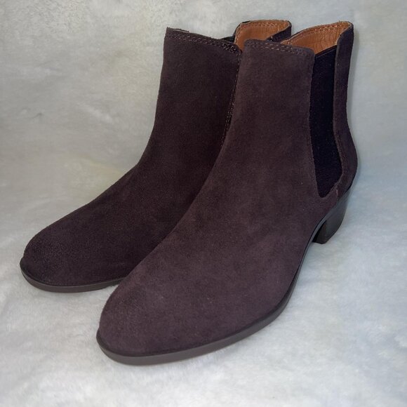 Lucky Brand Byslea Heeled Chelsea Suede Booties - Picture 2 of 8